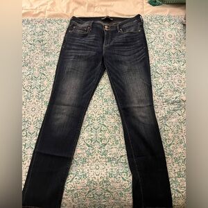 Express Dark Blue Straight Leg Jeans
